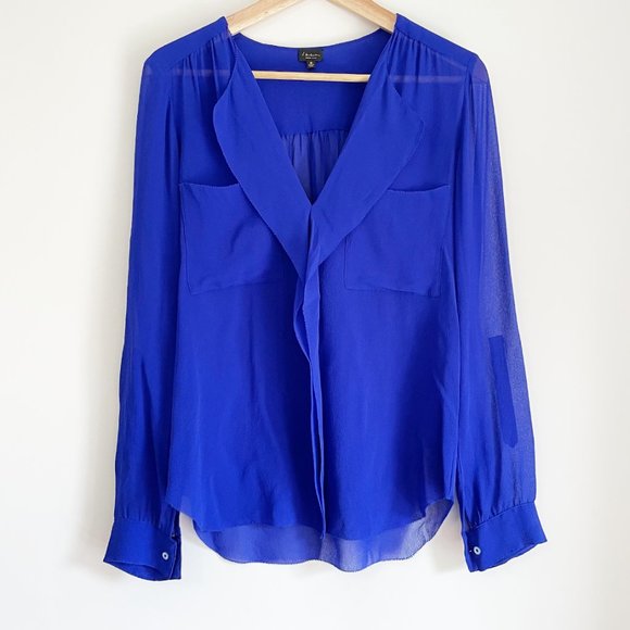 T. Babaton | 100% Silk Royal Blue Blouse | XS - Picture 1 of 3